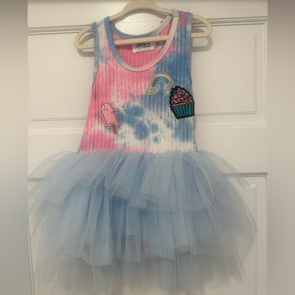 Lola + The Boys Tie Dye Rainbow Cupcake Dress